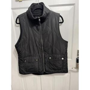 Thread & Supply Reversable Black Fleece Vest Size L